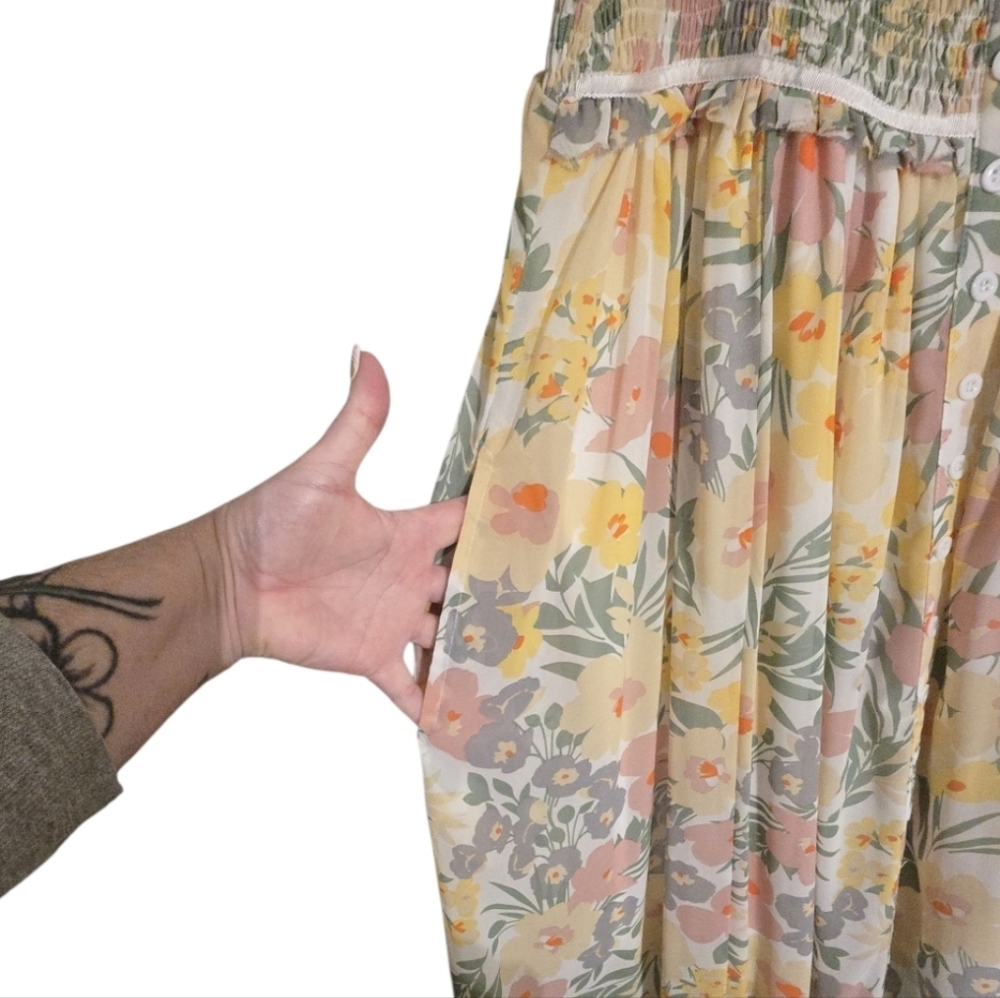 White Birch Pastel Floral Button Down Maxi Dress Size 1X NWOT - Picture 6 of 9